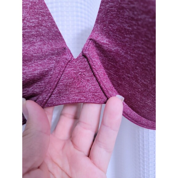 Victoria Secret 36DD Uplift Semi-Demi Underwire Padded Burgundy Bra - Picture 2 of 8